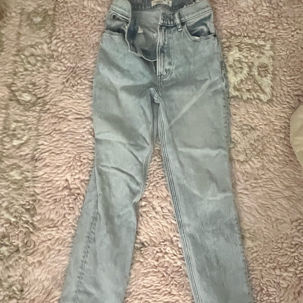 high waisted straight leg jeans